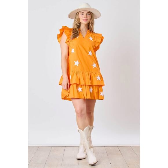 Fantastic Fawn Dresses & Skirts - Fantastic Fawn Women’s Star Sequin Collegiate Tailgate‎ Mini Dress Sz M